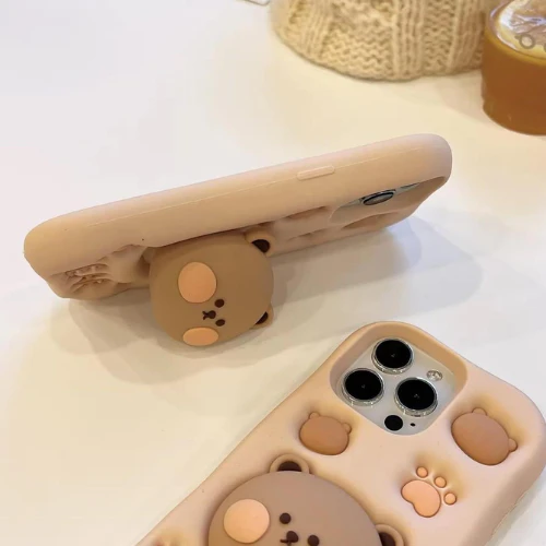 Blush Panda Mirror iPhone Case (With Built-in Stand)