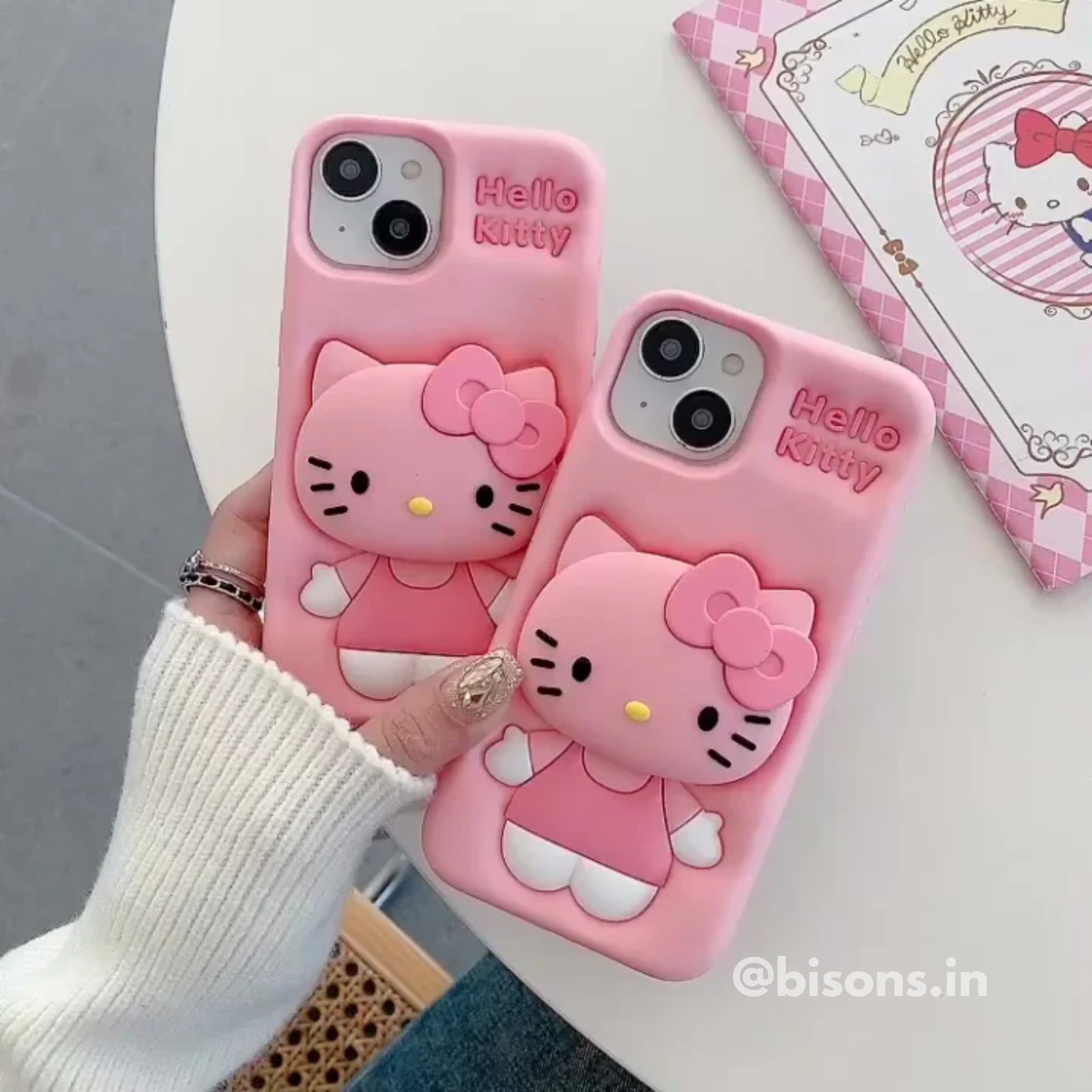Hello Kitty Pink Bow: 3D Silicone Case - Cartoon Collection