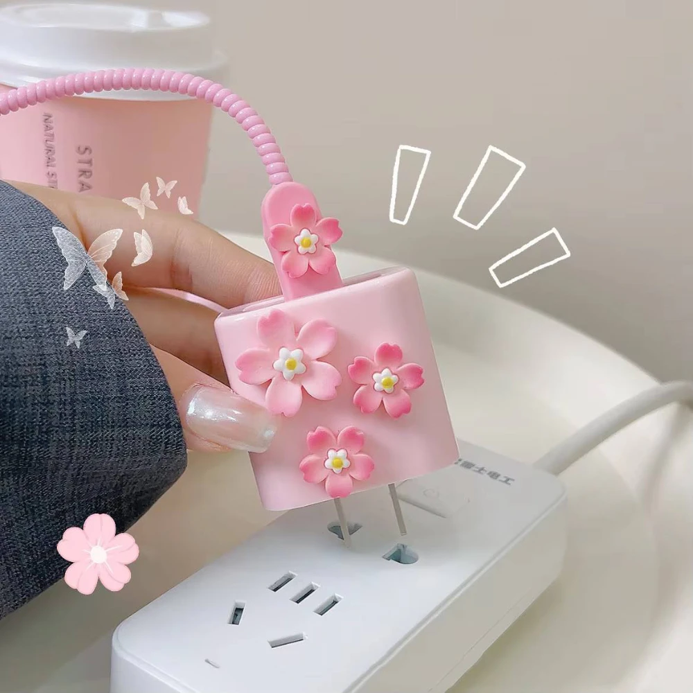 Sweet Sakura Edition - iPhone Charger Cover (With Wire Protector)